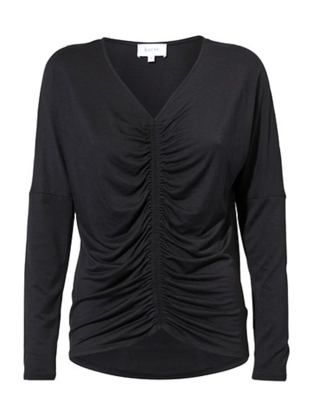 KORYE Women's Modal Span Jersey Ruched Top Size M in Black